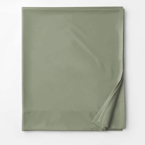 The Company Store Legends Hotel Moss 450 Thread Count Wrinkle-Free Supima Cotton Sateen California King Deep Pocket Flat Sheet