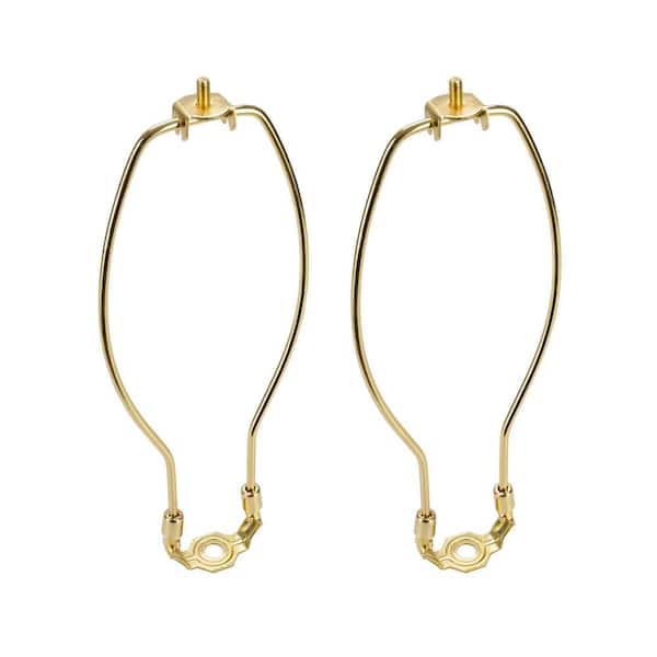 10 in. Polished Brass Detachable Lamp Harp with Saddle (2-Pack)