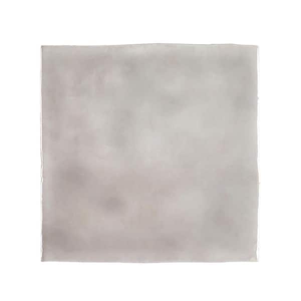 Jeffrey Court Take Home Tile Sample - Vista Grey Zellige 4 in. x 4 in. Glossy Ceramic