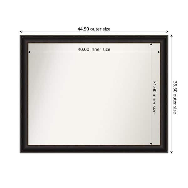 Amanti Art Trio Oil Rubbed Bronze 44.5 in. x 35.5 in. Custom Non-Beveled Recycled Polystyrene Framed Bathroom Vanity Wall Mirror