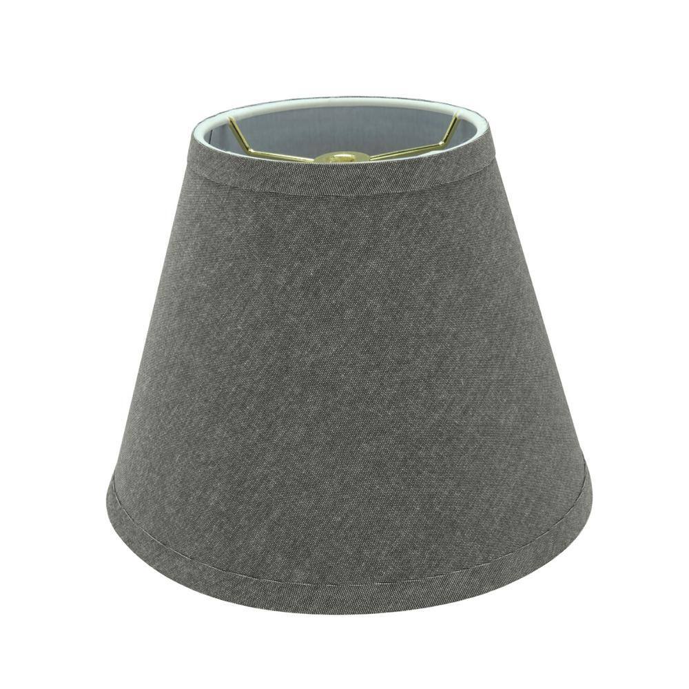Gray Textured Fabric Empire Lamp Shade, 9" Wide