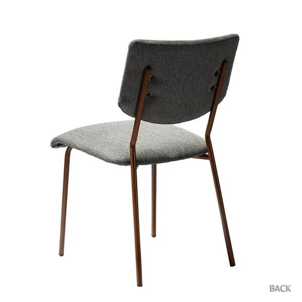 JAYDEN CREATION Sango Grey Upholstery Dining Chair with Transfer