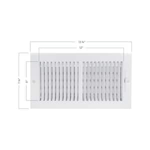 12 in. x 6 in. 2-Way Steel Wall/Ceiling Register, White