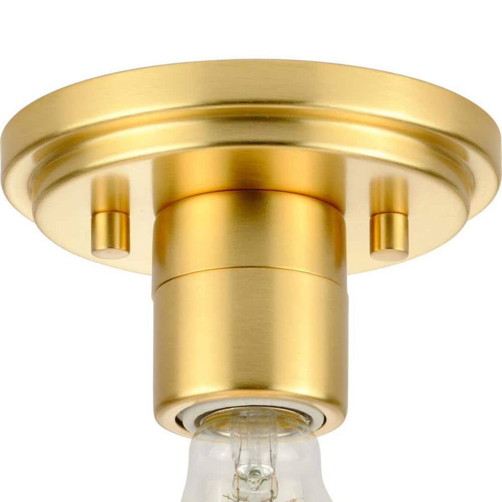 Adley Satin Brass Flush Mount with Clear Glass Shade