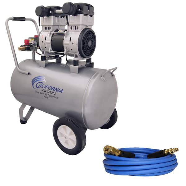 California Air Tools 15020CH UltraQuiet OilFree 2HP 15Gal Steel Electric Air Compressor with 50' air hose with 1/4 Industrial Quick Connects