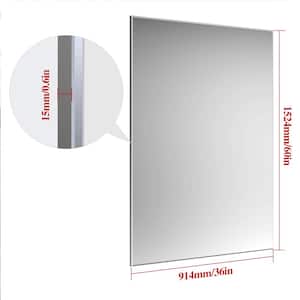 32 in. W x 48 in. H Rectangular Aluminum Framed Wall Mounted Bathroom Vanity Mirror in White