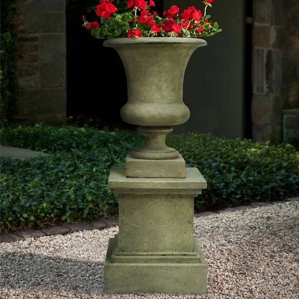 Planter-Optional Color Finishes Urn Display Pedestal For Outdoor Garden Statue 