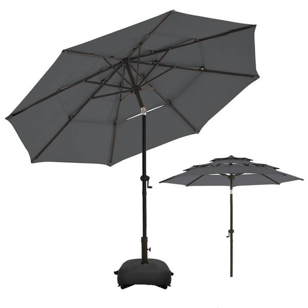 PASAMIC 10 ft. Aluminum Patio Umbrella Market Umbrella, Fade Resistant ...