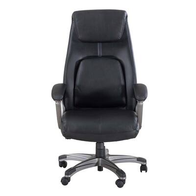 Studio Space Scanlon Black Polyurethane Foam Seat High Back Chair