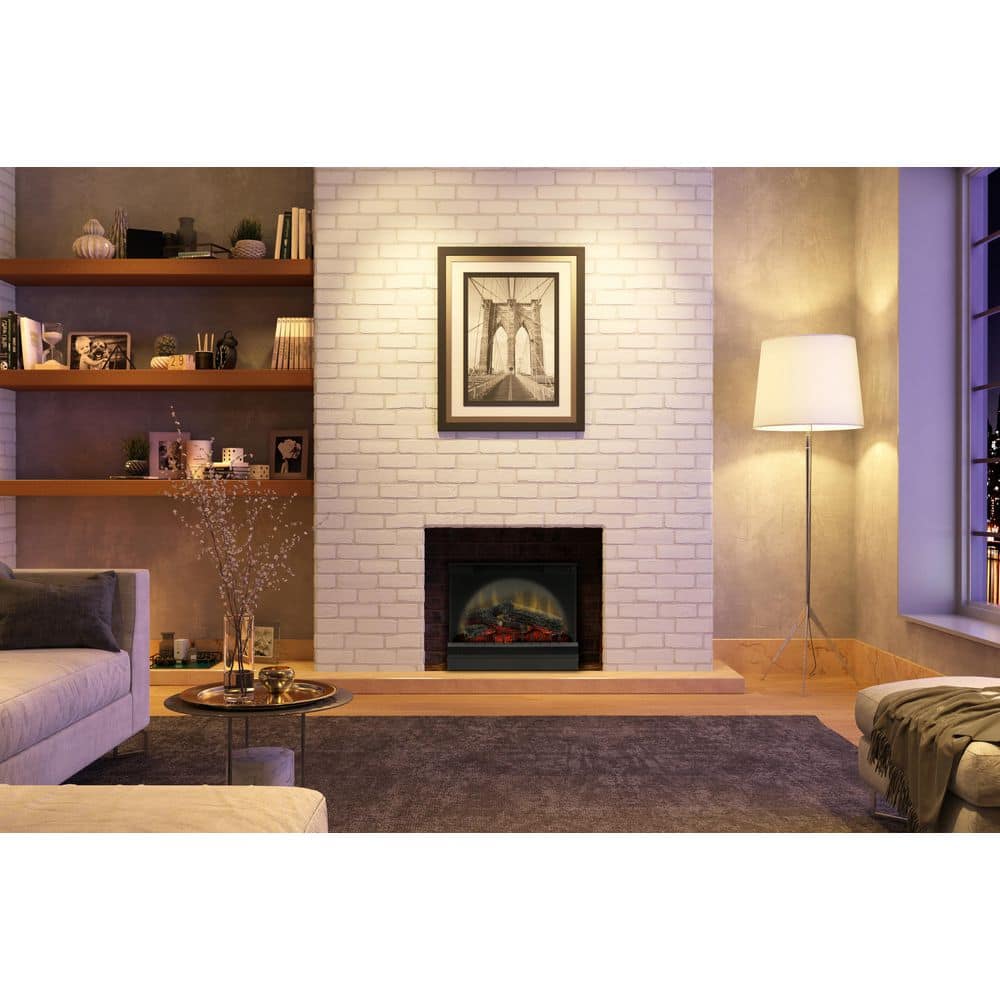 Dimplex 23" Black Metal Electric Fireplace with Mantel