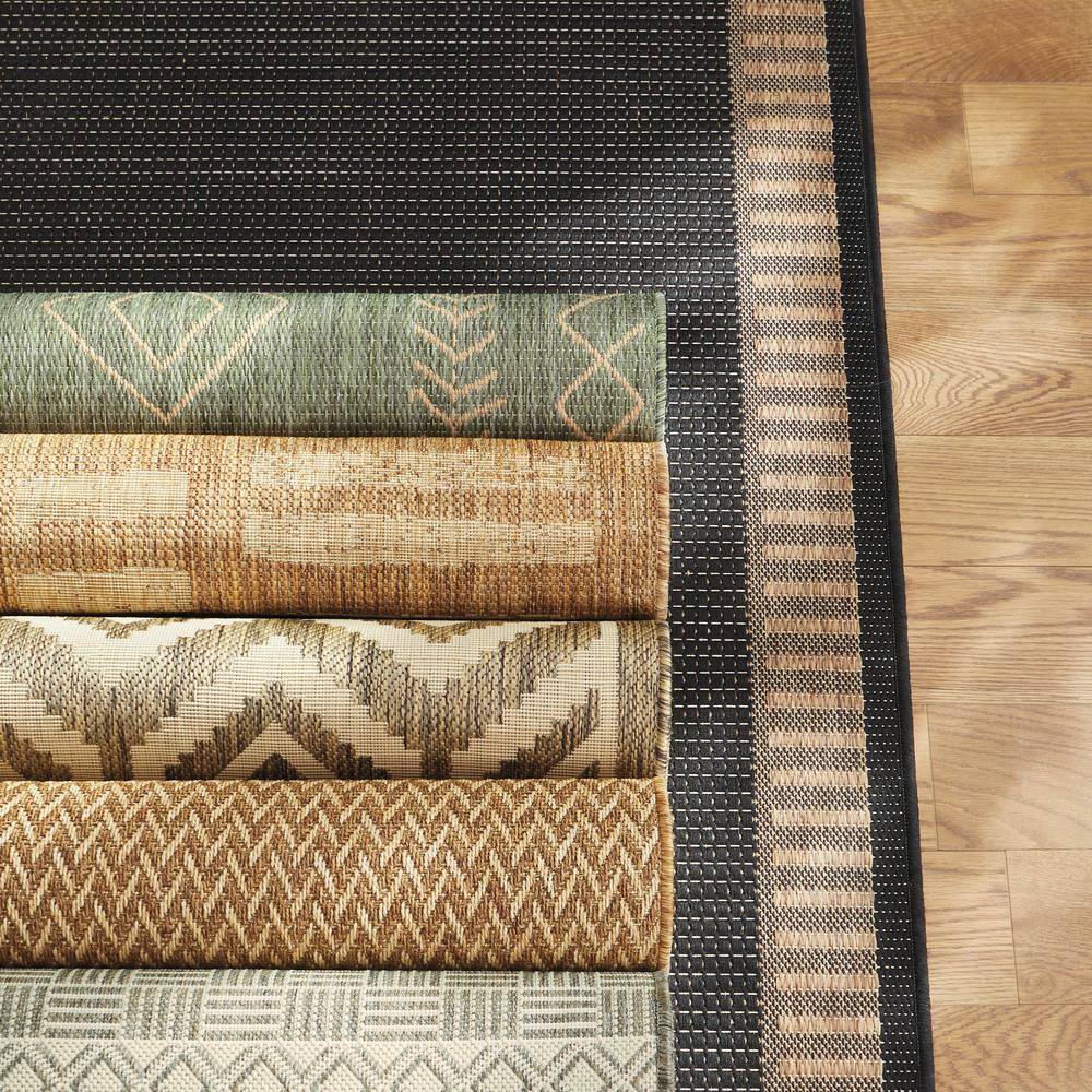 Beige Synthetic Rectangular Indoor/Outdoor Area Rug, 5' x 8'