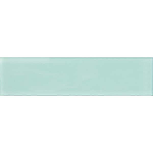 Apollo Tile Light Blue 4 in. x 5 in. Polished Glass Mosaic Tile Sample (0.13 sq. ft./Piece)