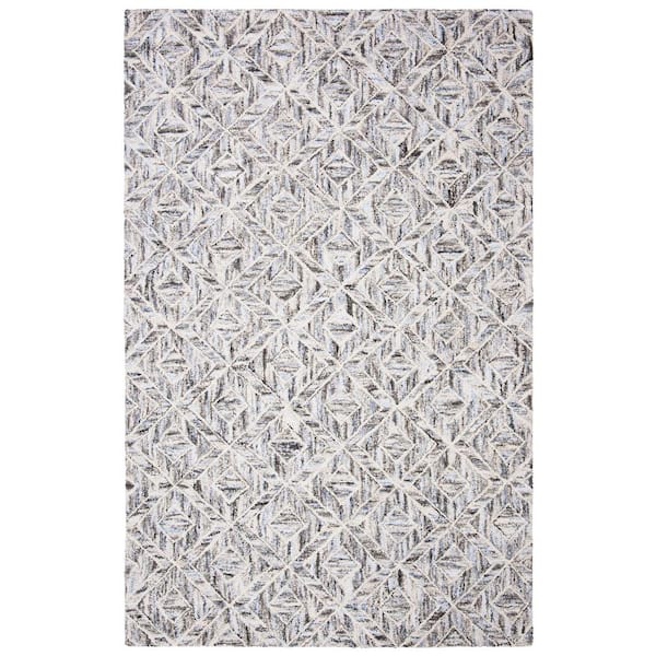 SAFAVIEH Abstract Gray/Beige 8 ft. x 10 ft. Geometric Area Rug