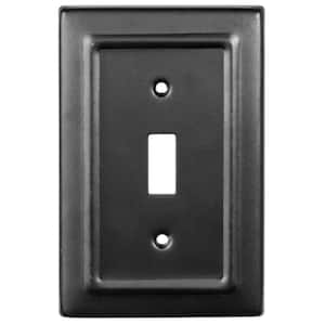 Architectural 1-Gang Toggle Wall Plate (Matte Black)