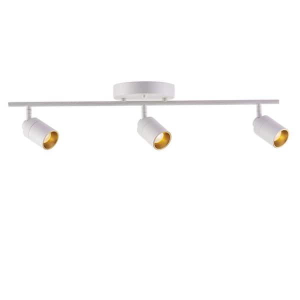 Shura 24 in. 3-Light Matte White Integrated LED Flush Mount Ceiling Light with Rotatable Heads, 3000K, 1470 Lumens
