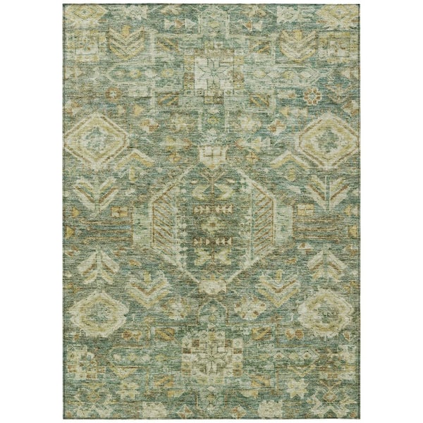 Chantille Machine Washable Indoor/Outdoor Abstract ACN2356 Fern 5 ft. x 7 ft. 6 in. Area Rug