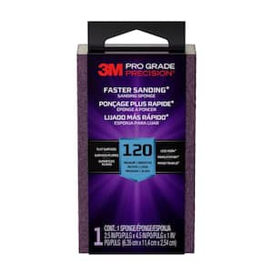 Pro Grade Precision 2-1/2 in. x 4-1/2 in. x 1 in. 120-Grit Fine Block Sanding Sponge