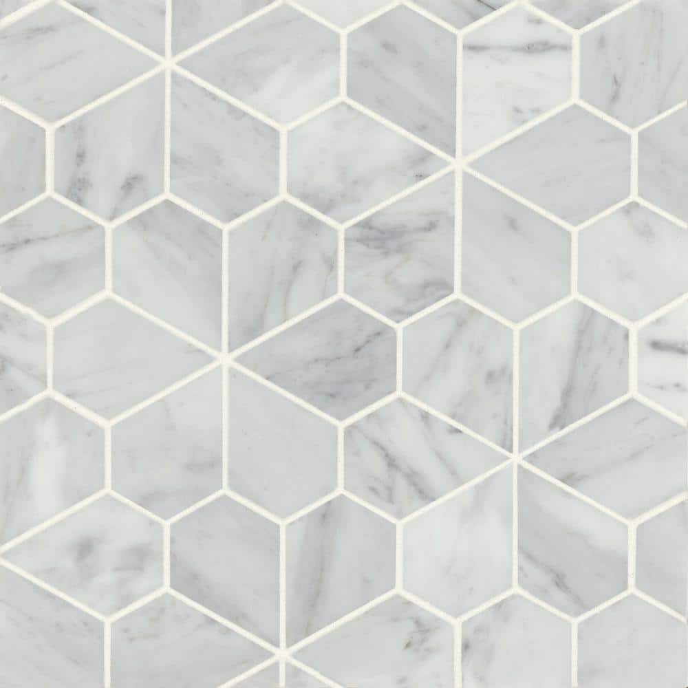 Monet Floral 2 in. x 2 in. Honed White Carrara Marble Mosaic Tile (3.26 sq. ft./Case) price history on PriceWatchPro