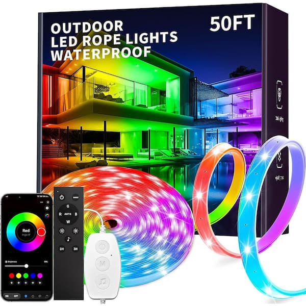 BeamBox 50 ft. Integrated LED Strip Light Fixture Rope Lights with