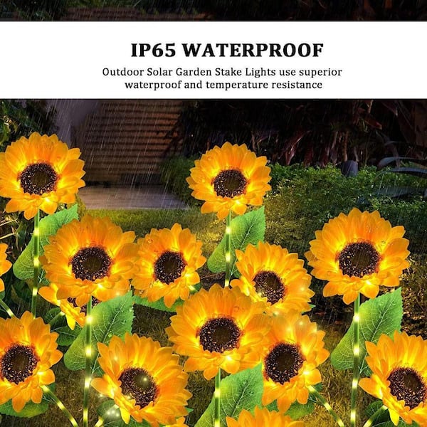 Plastic Solar Sunflower Garden Stake 2-Pack Z225641076222-2 - The