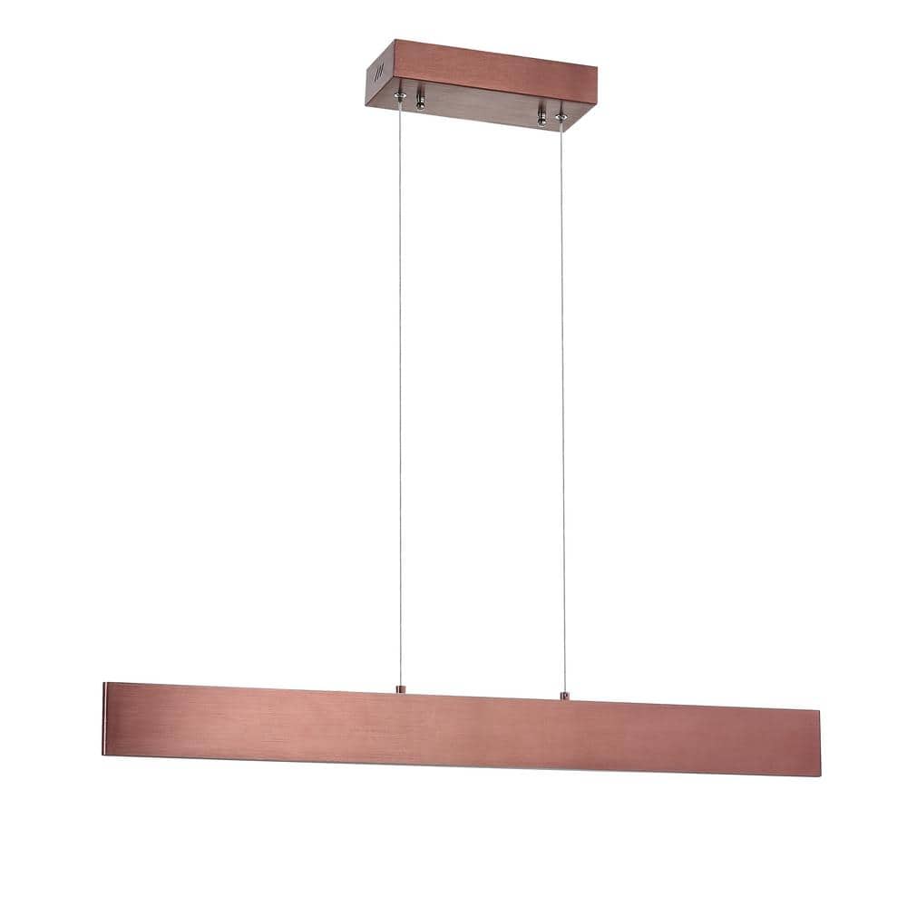 Draper 32" Anodized Bronze Adjustable LED Linear Pendant