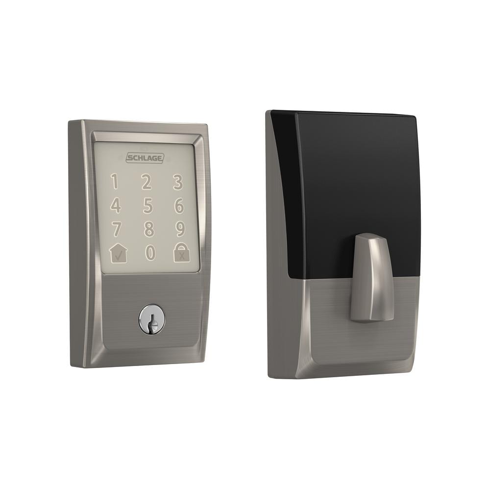 Schlage Century Satin Nickel Encode Smart Wi-Fi Door Deadbolt Alarmed ...