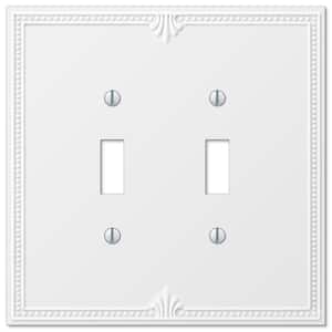 Richmond 2 Gang Toggle Composite Wall Plate - White