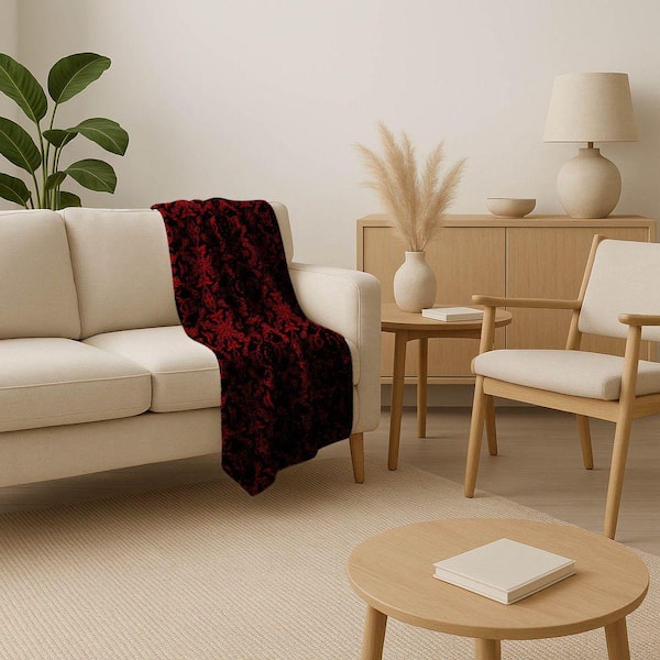 Premium Machine Washable ASB785 Red 50 in. x 70 in. Sherpa Throw Blanket