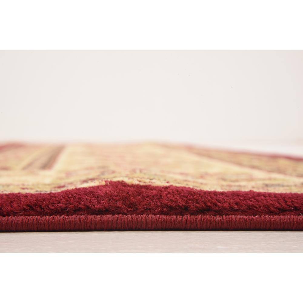 Elegant Red Square Synthetic Floral 8' Indoor Area Rug