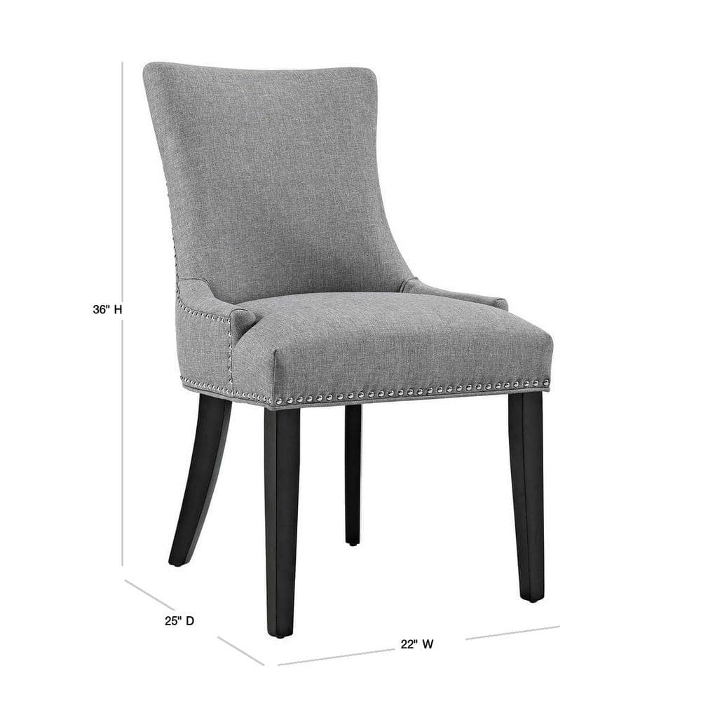 Regal Hourglass Light Gray Leather Parsons Side Chair