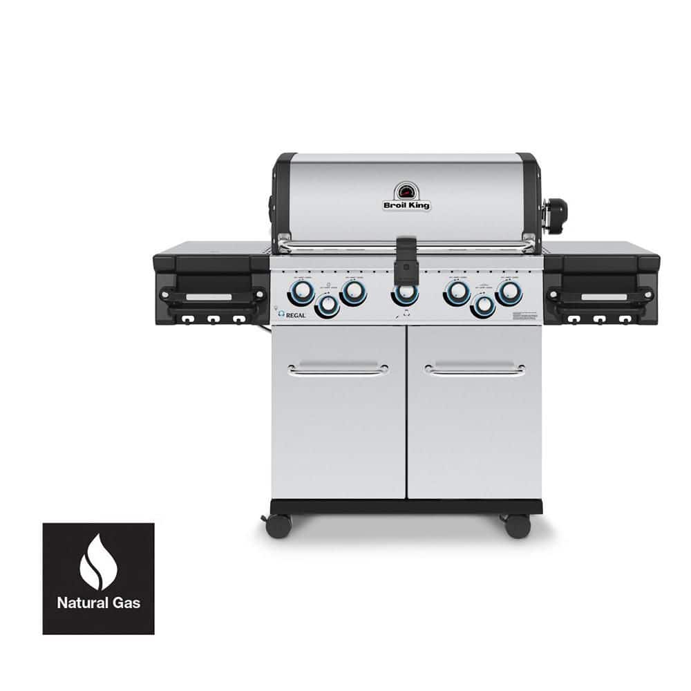 Regal S 590 Pro 5-Burner Natural Gas Grill in Stainless Steel with Side Bur