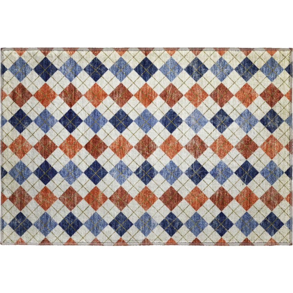 Mayfield Premium Machine Washable Abstract AMF2237 Orange 2 ft. x 3 ft. Accent Rug price history on PriceWatchPro