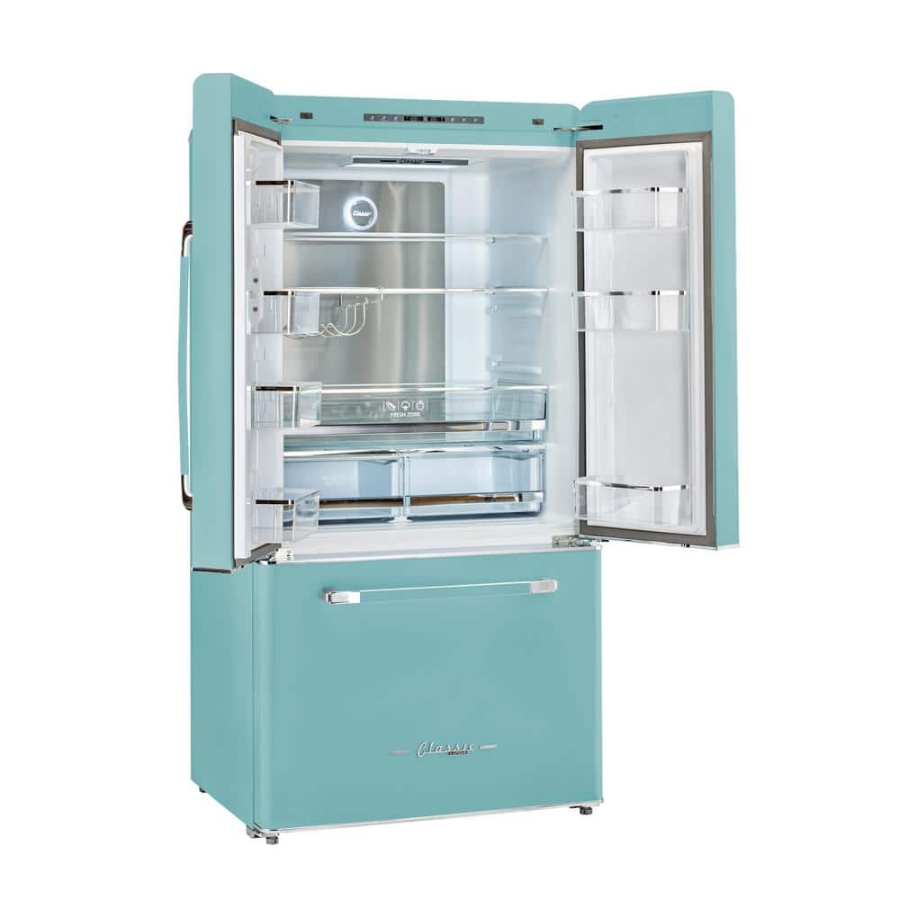 Ocean Mist Turquoise French Door Refrigerator with Ice Maker