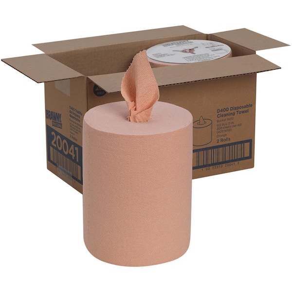 Georgia-Pacific D400 Orange Disposable Cleaning Center Pull Paper Towels (200 Sheets per Roll 2-Rolls per Carton)