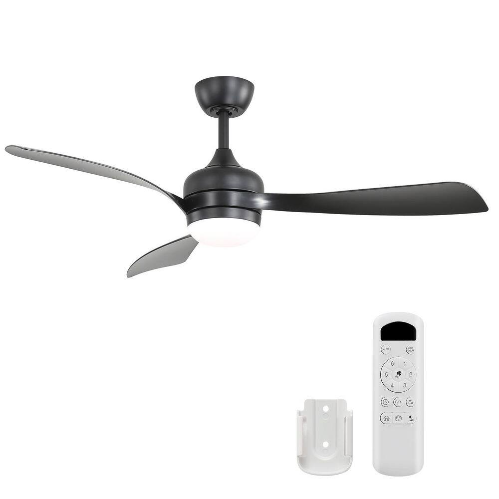52 in. Black Downrod Mount Standard Ceiling Fan with LED Dimmable and Remote Included price history on PriceWatchPro