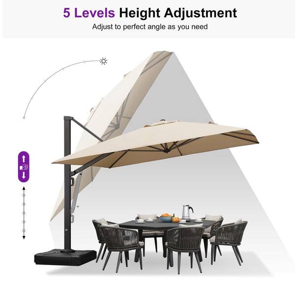 large patio umbrellas with stand and wheels GRAND 11 ft 12 ft Cantilever Patio Umbrella Base, Round Offset for Garden Deck Pool PURPLE LEAF Patio Umbrella Alpha Joy 15ft Extra Large