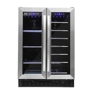 Dual Zone 23.81 in. 27 Bottle Wine and 60 Can Built-In Beverage Cooler
