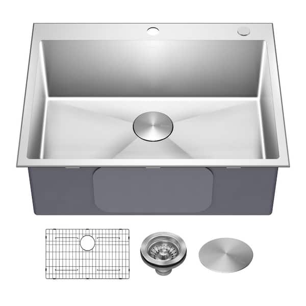 Standart PRO 28 Drop In / Undermount16 Gauge Single Bowl 2-Hole Stainless Steel Kitchen Sink