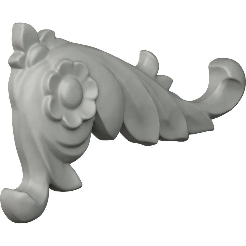 Gray Primed Polyurethane Scroll Right Onlay, 3'' x 5.625''