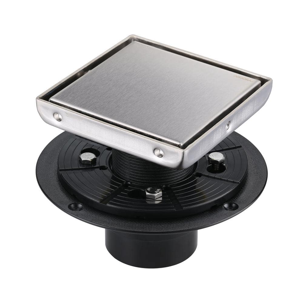 見逃し厳禁!おトクな Square WOWOW Shower Drain Floor Nickel Brushed Inch 6 Drain DrainFixtures