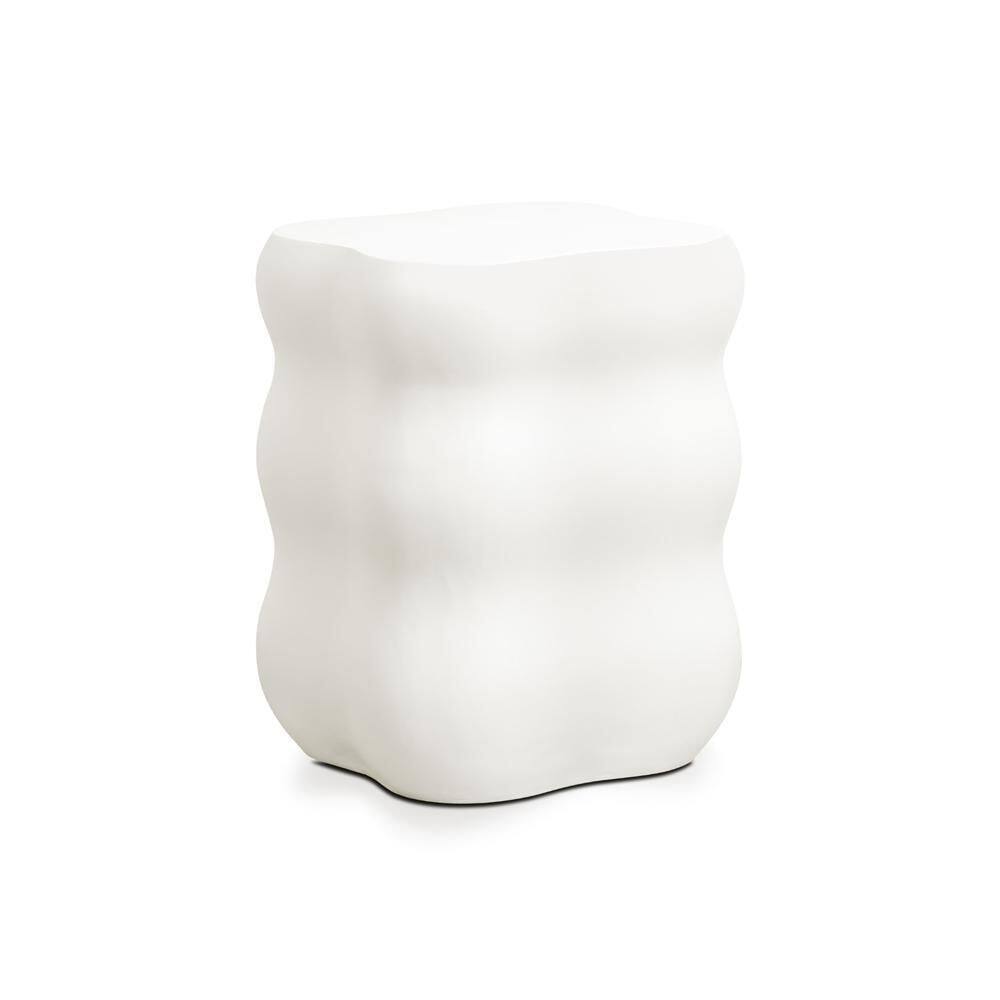 18.5 in. H White MgO Modern Curves Square Indoor and Outdoor Side Table price history on PriceWatchPro