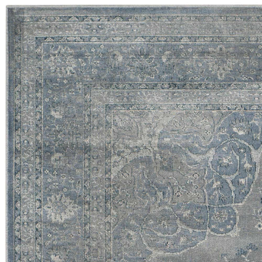 Reversible Gray Wool-Blend 95'' Transitional Area Rug