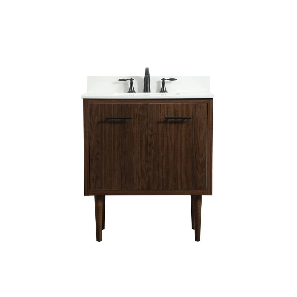 Simply Living 30 in. W x 19 in. D x 33.5 in. H Bath Vanity in Walnut with I