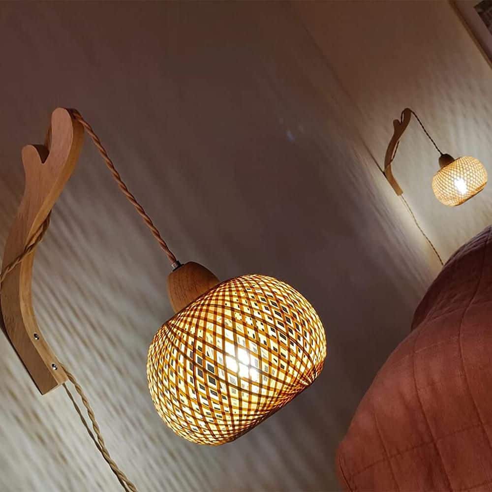 7.87 in. 2-Light Orange Modern Industrial Smart Home Enabled Wall