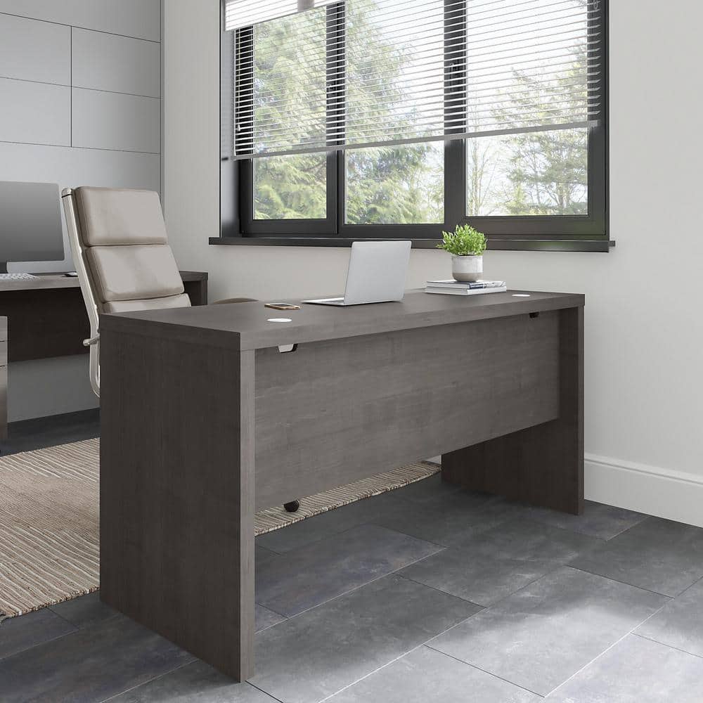 Charcoal Maple 60" Executive Desk with Filing Cabinet