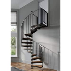 Reroute Prime Interior 60in Diameter, Fits Height 93.5in - 104.5in, 2 36in Tall Platform Rails Spiral Staircase Kit
