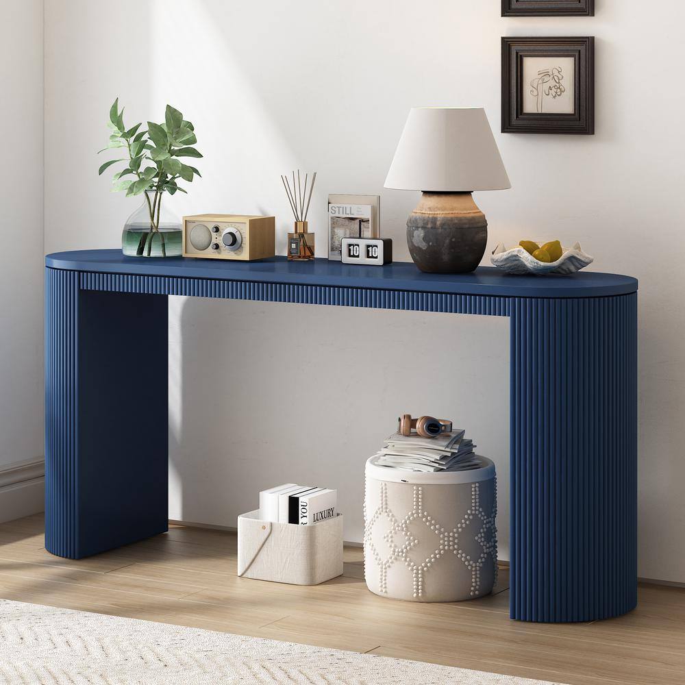 Harper & Bright Designs 59.2 in. Navy Blue Specialty Wood Console Table