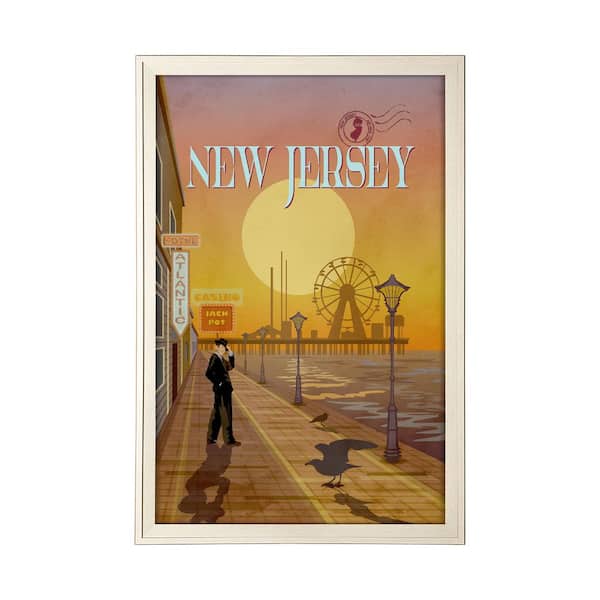 New Jersey Go Series 1 Brown Frame Paper Print Framed Art 61.5 in. x 41.5 in.
