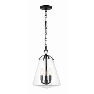 Voss 3-Light Matte Black Mini Chandelier