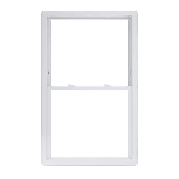 American Craftsman 33.5 in. x 60.25 in. 50 Series White Double Hung Low-E Argon Glass Vinyl Replacement Window, Screen Incl